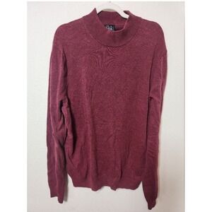 Jos. A Bank Traveler Mock Neck Burgundy Long Sleeve Sweater 100% Pima Cotton XXL